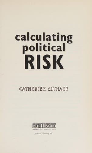 Tapa de Calculating political risk