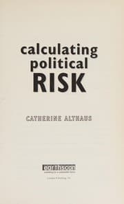 Tapa de Calculating political risk