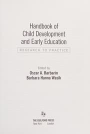 Tapa de Handbook of child development and early education
