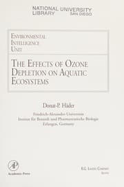 Tapa de Effects of Ozone Depletion on Aquatic Ecosystems