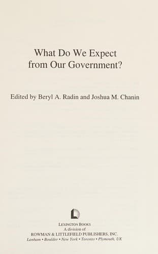 Tapa de What do we expect from our government?