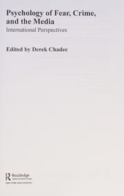 Tapa de Psychology of Fear, Crime and the Media