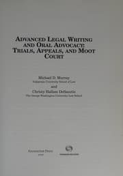 Tapa de Advanced legal writing and oral advocacy