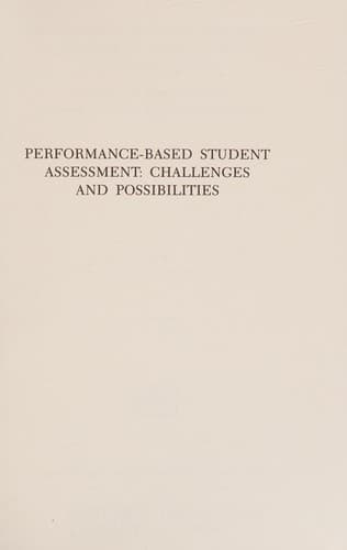 Tapa de Performance-based student assessment