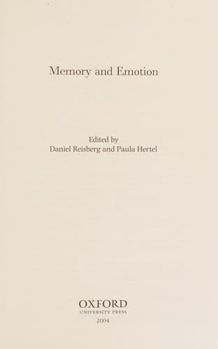 Tapa de Memory and emotion