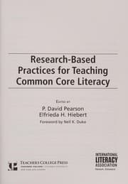 Tapa de Research-based practices for teaching common core literacy