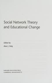 Tapa de Social network theory and educational change