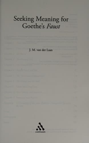 Tapa de Seeking meaning in Goethe's Faust