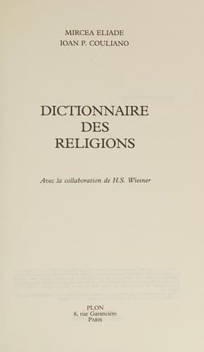 Tapa de Dictionnaire des Religions