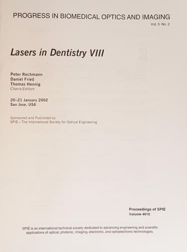 Tapa de Lasers in dentistry VIII