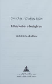 Tapa de South Asia and Disability Studies