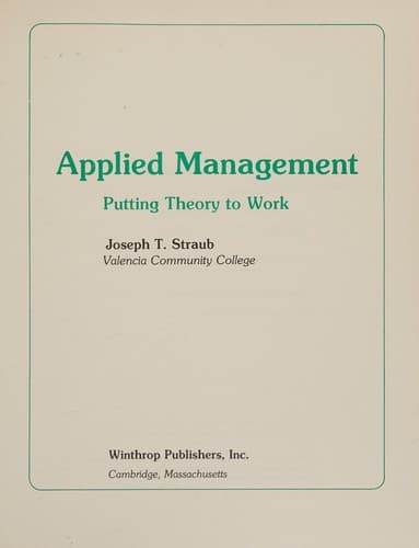 Tapa de Applied management