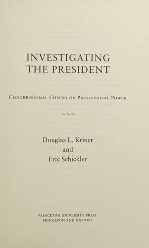 Tapa de Investigating the President