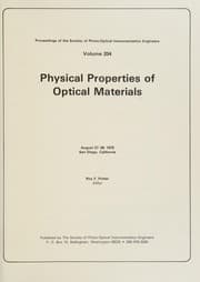 Tapa de Physical properties of optical materials, August 27-28, 1979, San Diego, California