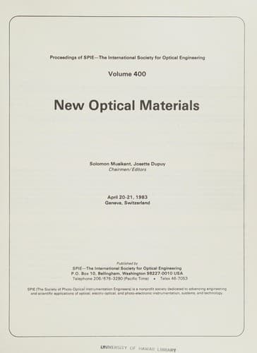 Tapa de New optical materials