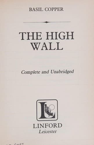 Tapa de The high wall