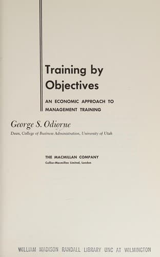 Tapa de Training by Objectives