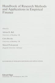 Tapa de Handbook of Research Methods and Applications in Empirical Finance