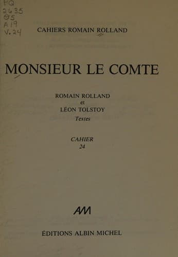 Tapa de Monsieur le comte