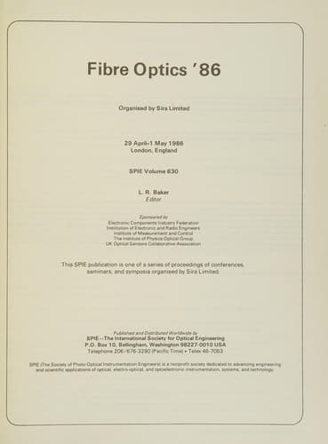 Tapa de Fibre optics '86