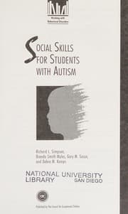 Tapa de Social skills for students with autism