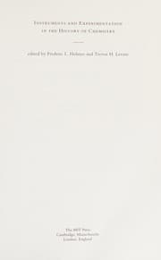 Tapa de Instruments and experimentation in the history of chemistry