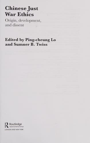 Tapa de Chinese Just War Ethics