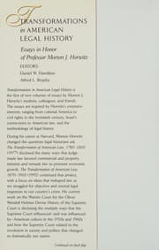 Tapa de Transformations in American legal history