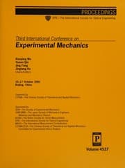 Tapa de Third International Conference on Experimental Mechanics