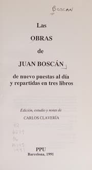 Tapa de Las obras de Juan Boscán