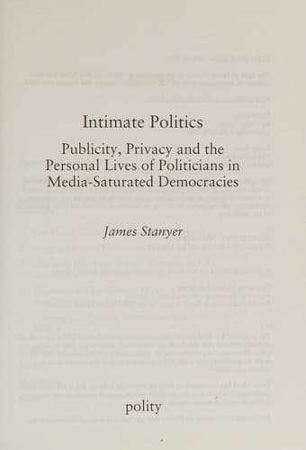 Tapa de Intimate politics