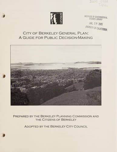 Tapa de City of Berkeley general plan