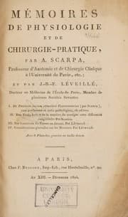 Tapa de M©♭moires de physiologie et de chirurgie-pratique ... I. De penitiori ossium structur©Ø commentarius ... II. Des pieds-bots et de la mani©·re de corriger cette difformit©♭ ...
