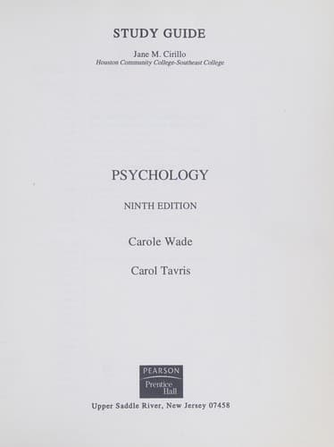 Tapa de Psychology
