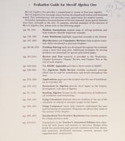 Tapa de Teacher's guide and tests for Merrill algebra one
