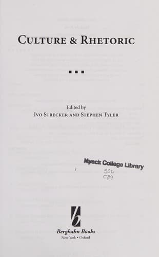 Tapa de Culture and rhetoric