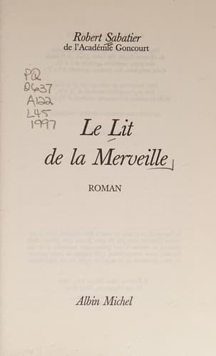 Tapa de Le lit de la merveille