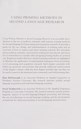 Tapa de Psycholinguistics and Second Language Acquisition