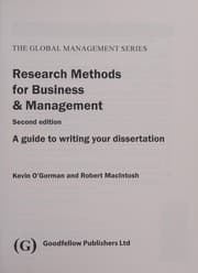 Tapa de Research Methods for Business and Management