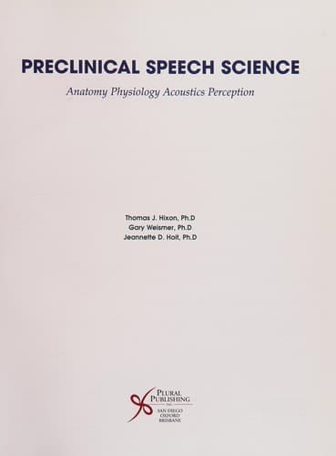 Tapa de Preclinical Speech Science