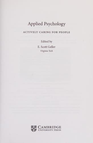 Tapa de Applied Psychology