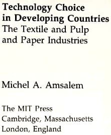 Tapa de Technology choice in developing countries
