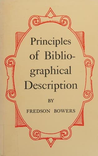 Tapa de Principles of Bibliographical Description