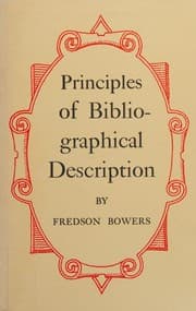 Tapa de Principles of Bibliographical Description