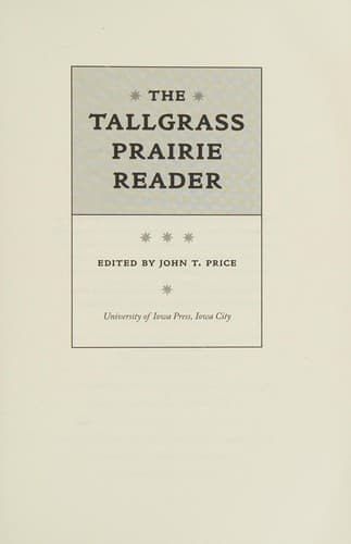 Tapa de The tallgrass prairie reader