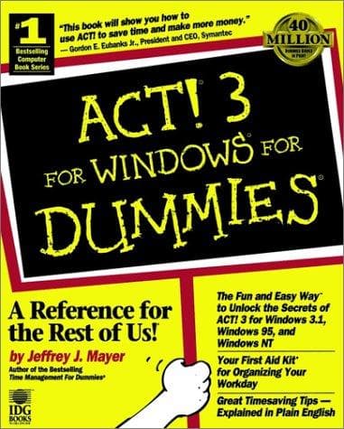 Tapa de ACT! 3 for Windows for dummies