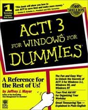 Tapa de ACT! 3 for Windows for dummies