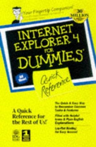 Tapa de Internet Explorer 4 for Windows for dummies quick reference