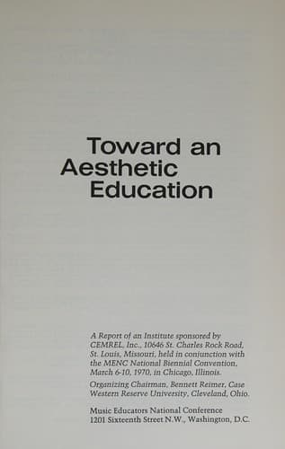 Tapa de Toward an aesthetic education