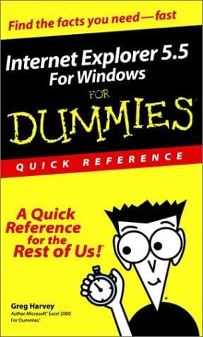 Tapa de Internet Explorer 5.5 for Windows for Dummies Quick Reference